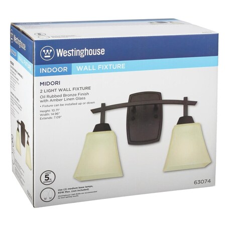 Westinghouse Westinghouse Midori 2-Light Oil Rubbed Bronze Wall Sconce 63074